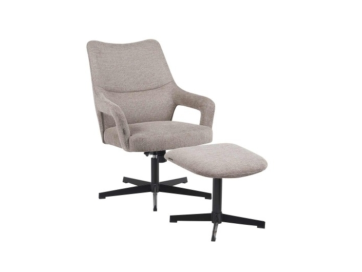 Sillón con reposapiés arena  merkamueble