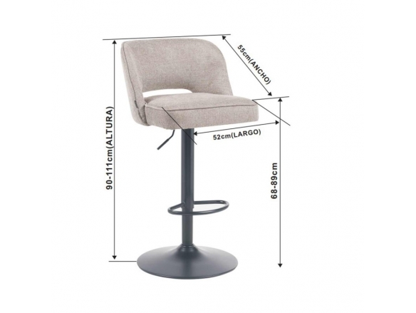 Taburete gris claro elevable  merkamueble