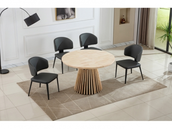 Mesa comedor extensible 120 - 160 - 200 cm color nordish  merkamueble
