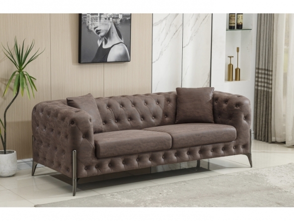 Sofa chester 3 plazas chocolate vintage  merkamueble
