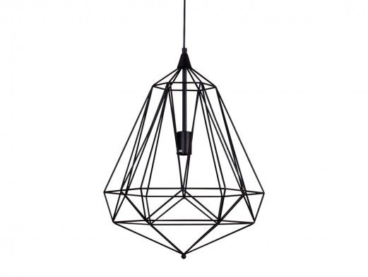 Lámpara de techo metálica trapezoidal color negro  merkamueble