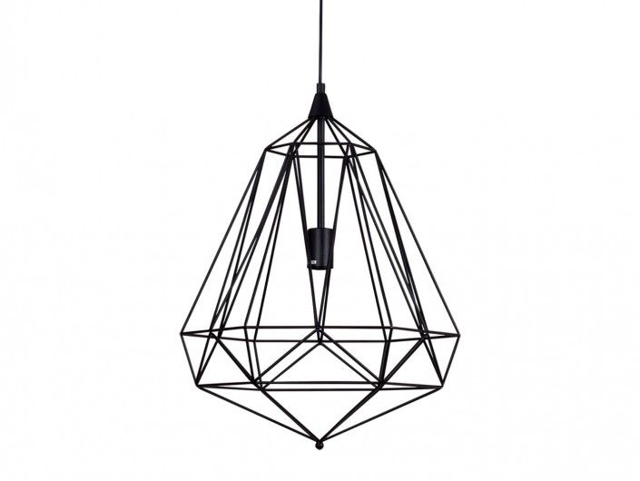 Lámpara de techo metálica trapezoidal color negro  merkamueble