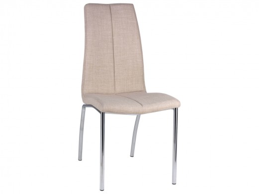 Pack 4 sillas de comedor tapizado beige y patas metálicas  merkamueble