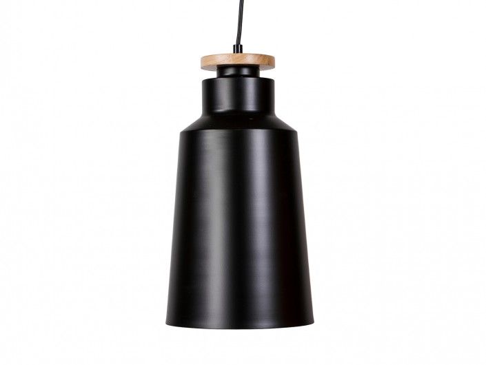 Lámpara de techo aluminio/madera color negro-roble  merkamueble