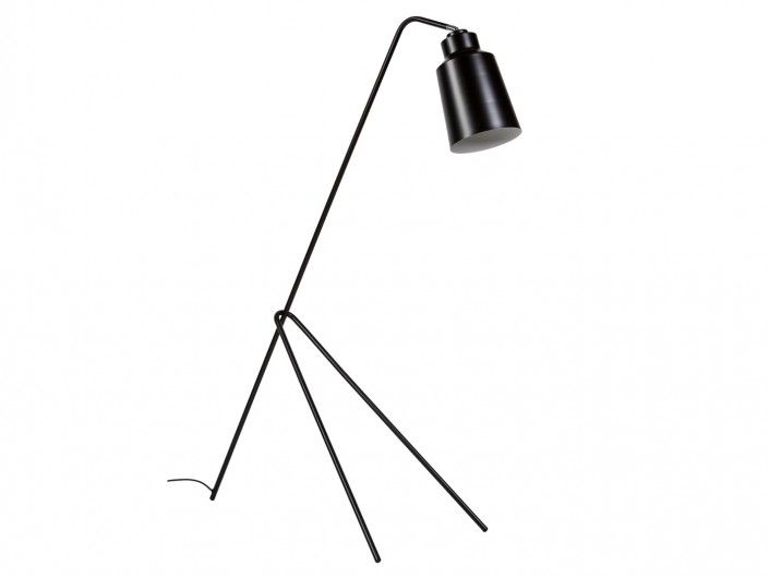 Lámpara de suelo con 3 patas metálicas color negro mate  merkamueble