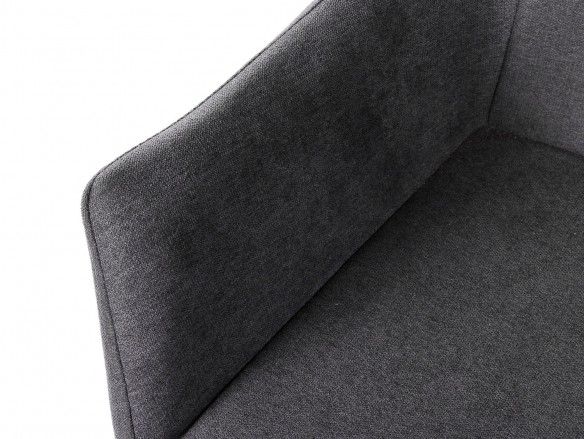 Pack 2 sillones de comedor tapizado gris oscuro y patas metálicas  merkamueble