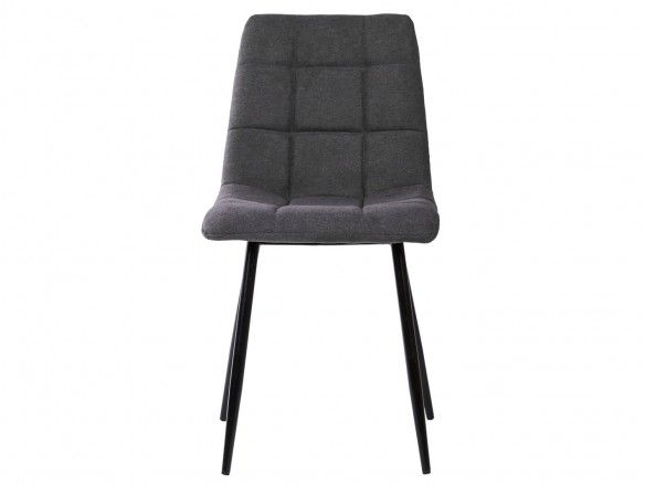 Pack 4 sillas de comedor tapizado gris oscuro y patas metálicas  merkamueble