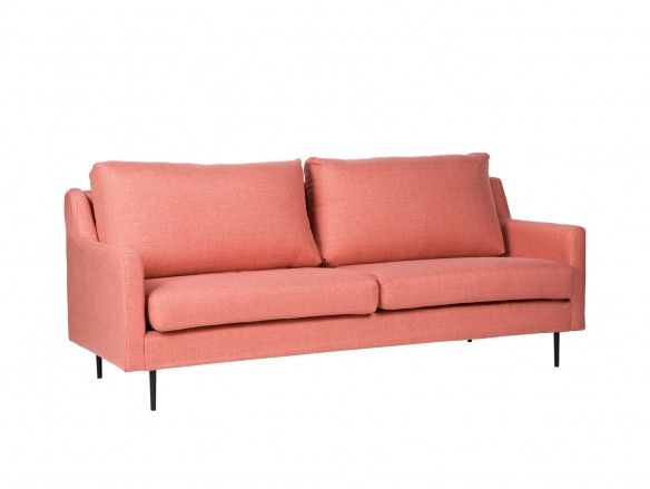 Sofá 3 plazas tapizado rose y patas metálicas  merkamueble