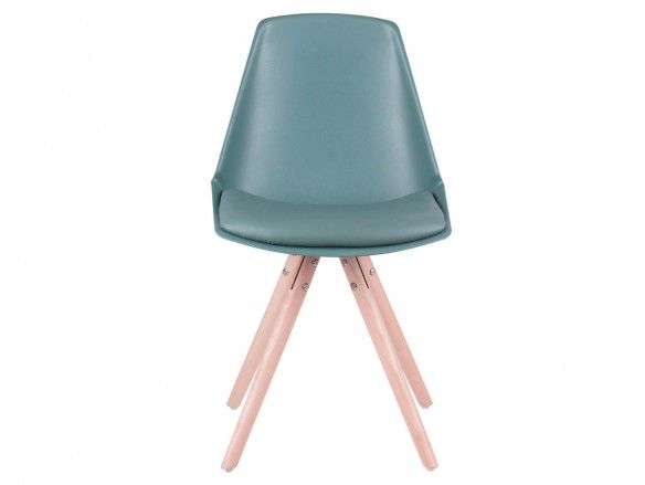 Pack 4 sillas de comedor tapizado símil piel esmeralda y patas madera  merkamueble