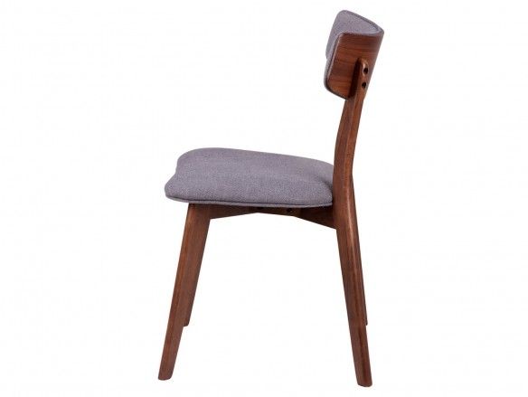 Pack 2 sillas de comedor tapizado gris oscuro y patas madera  merkamueble