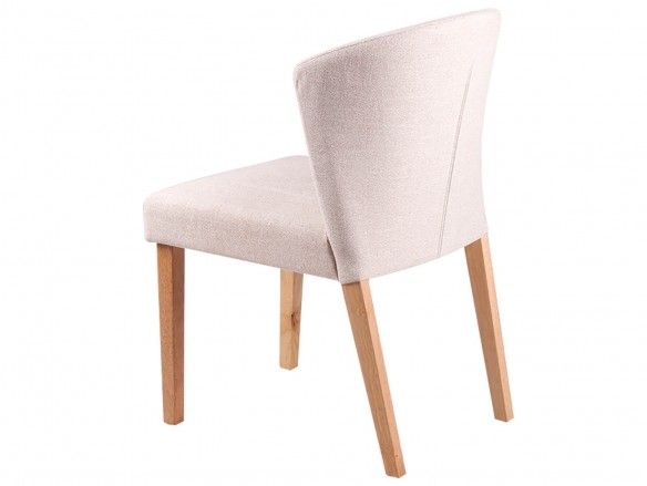 Pack 2 sillas de comedor tapizado beige y patas madera  merkamueble