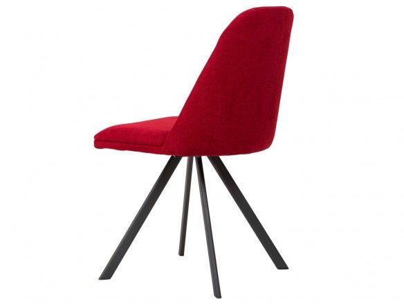 Pack 4 sillas de comedor tapizado rojo y patas metálicas  merkamueble