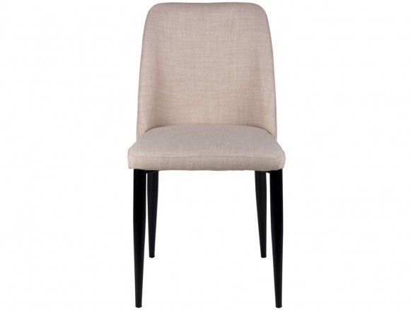 Pack 2 sillas de comedor tapizado beige y patas metálicas  merkamueble